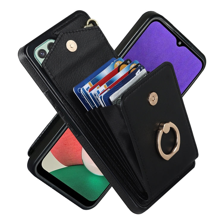 Custodia per telefono con slot per schede RFID con supporto ad anello, For Samsung Galaxy S23+ 5G, For Samsung Galaxy S24 5G, For Samsung Galaxy A12, For Samsung Galaxy A22 5G