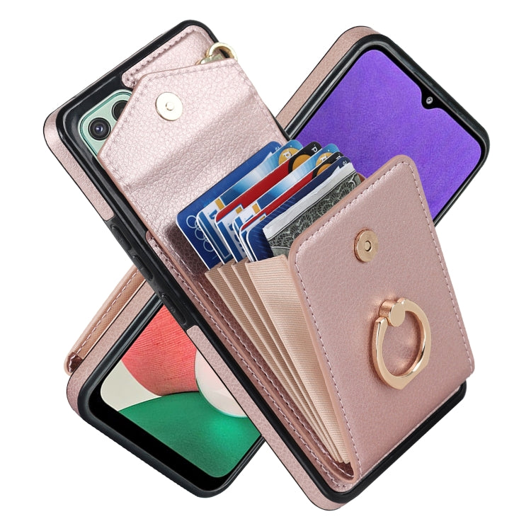 Custodia per telefono con slot per schede RFID con supporto ad anello, For Samsung Galaxy S23+ 5G, For Samsung Galaxy S24 5G, For Samsung Galaxy A12, For Samsung Galaxy A22 5G