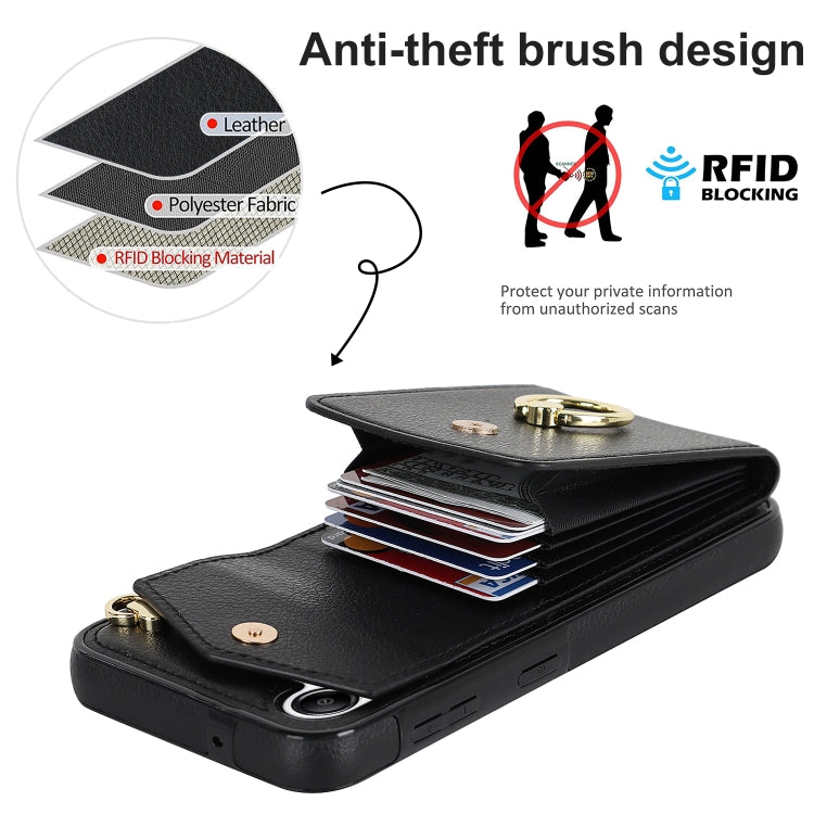 Custodia per telefono con slot per schede RFID con supporto ad anello, For Samsung Galaxy A14 5G, For Samsung Galaxy S23 Ultra 5G