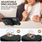 Custodia per telefono con slot per schede RFID con supporto ad anello, For Samsung Galaxy A14 5G, For Samsung Galaxy S23 Ultra 5G