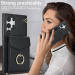 Custodia per telefono con slot per schede RFID con supporto ad anello, For Samsung Galaxy S24 Ultra 5G, For Samsung Galaxy A54 5G, For Samsung Galaxy S23 5G, For Samsung Galaxy S24+ 5G