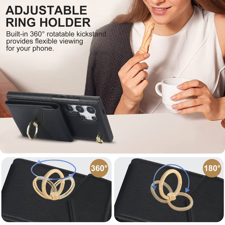 Custodia per telefono con slot per schede RFID con supporto ad anello, For Samsung Galaxy S24 Ultra 5G, For Samsung Galaxy A54 5G, For Samsung Galaxy S23 5G, For Samsung Galaxy S24+ 5G