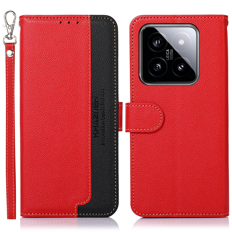 Custodia per telefono RFID in pelle con texture litchi KHAZNEH, For Xiaomi Redmi 13C 4G / 13C 5G / POCO C65, For Xiaomi Redmi K70E / Poco X6 Pro, For Xiaomi Redmi Note 13R Pro, For Xiaomi 14 Ultra, For Xiaomi 14 Pro, For Xiaomi 14