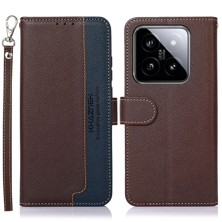 Custodia per telefono RFID in pelle con texture litchi KHAZNEH, For Xiaomi Redmi 13C 4G / 13C 5G / POCO C65, For Xiaomi Redmi K70E / Poco X6 Pro, For Xiaomi Redmi Note 13R Pro, For Xiaomi 14 Ultra, For Xiaomi 14 Pro, For Xiaomi 14