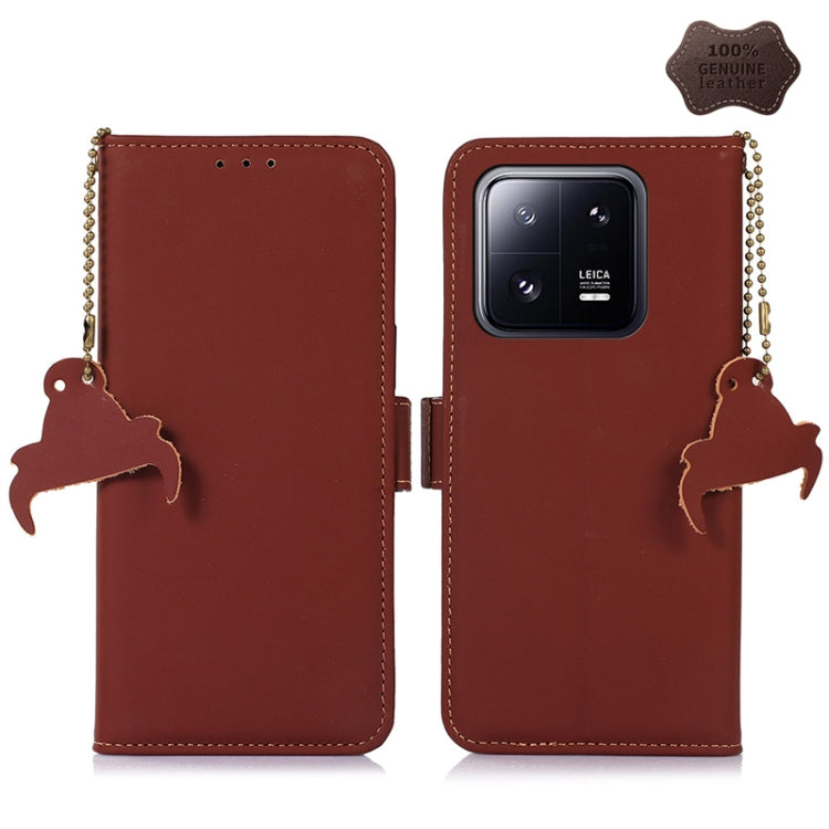 Custodia per telefono in pelle magnetica RFID in vera pelle, For Xiaomi 13, For Xiaomi 13 Pro