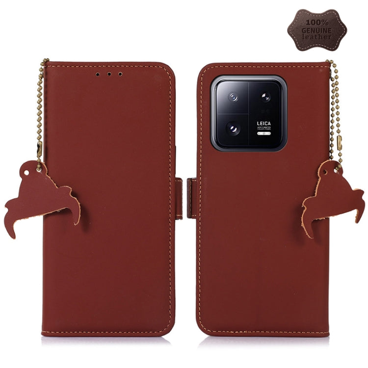 Custodia per telefono in pelle magnetica RFID in vera pelle, For Xiaomi 13, For Xiaomi 13 Pro