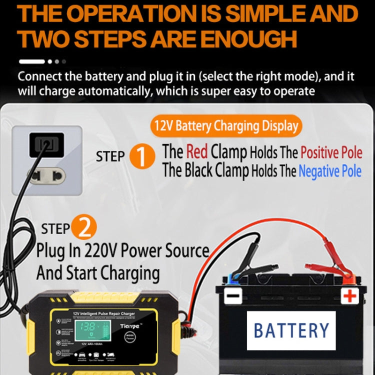 Caricabatteria intelligente per batteria moto / auto con schermo LCD, UK Plug, US Plug, AU Plug, EU Plug