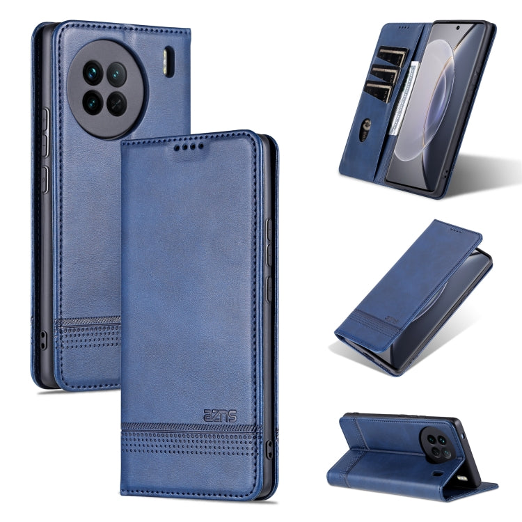 AZNS Custodia per telefono in pelle a conchiglia con struttura in vitello magnetico, For OPPO Reno9 / Reno9 Pro, For vivo X90, For vivo X90 Pro