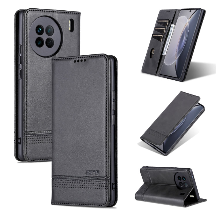 AZNS Custodia per telefono in pelle a conchiglia con struttura in vitello magnetico, For OPPO Reno9 / Reno9 Pro, For vivo X90, For vivo X90 Pro