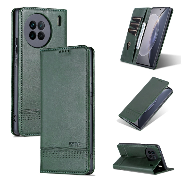 AZNS Custodia per telefono in pelle a conchiglia con struttura in vitello magnetico, For OPPO Reno9 / Reno9 Pro, For vivo X90, For vivo X90 Pro