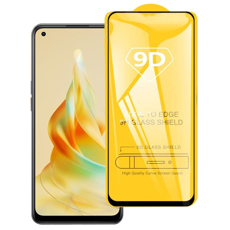 Pellicola in vetro temperato a schermo intero con colla intera 9D, For OPPO Reno8 T 4G (1 PC)