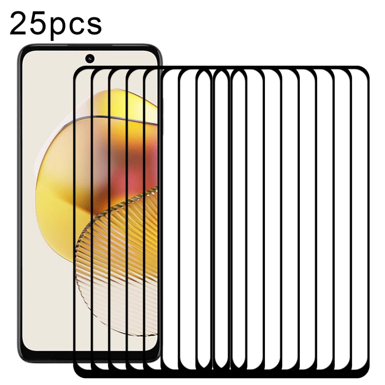 Pellicola in vetro temperato a schermo intero con colla intera da 25 pezzi, For Motorola Moto G73 (25 PCS), For Motorola Moto G23 (25 PCS), For Motorola Moto G13 (25 PCS), For Motorola Moto E13 (25 PCS)