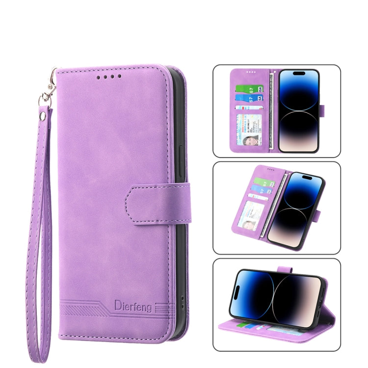 Dierfeng Dream Line TPU + Custodia per telefono in pelle PU, For iPhone 14, For iPhone 14 Plus, For iPhone 14 Pro, For iPhone 14 Pro Max