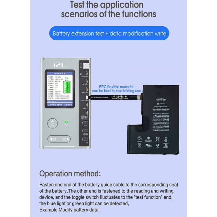 Cavo flessibile per test della cinghia di avvio della batteria i2C, For iPhone 5 SE / 6s / 6 Plus / 6s Plus / 7 / 7 Plus, For iPhone 8 / 8 Plus / X / XR / XS / XS Max / 11 Pro / 11 Pro Max, For iPhone 11 / SE2