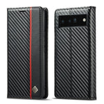 Custodia per telefono in pelle in fibra di carbonio LC.IMEEKE, For Google Pixel 6a, For Samsung Galaxy A34 5G