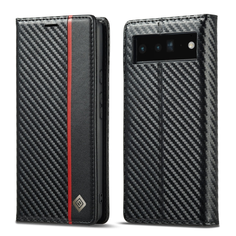 Custodia per telefono in pelle in fibra di carbonio LC.IMEEKE, For Google Pixel 6a, For Samsung Galaxy A34 5G