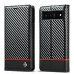 Custodia per telefono in pelle in fibra di carbonio LC.IMEEKE, For Google Pixel 6a, For Samsung Galaxy A34 5G