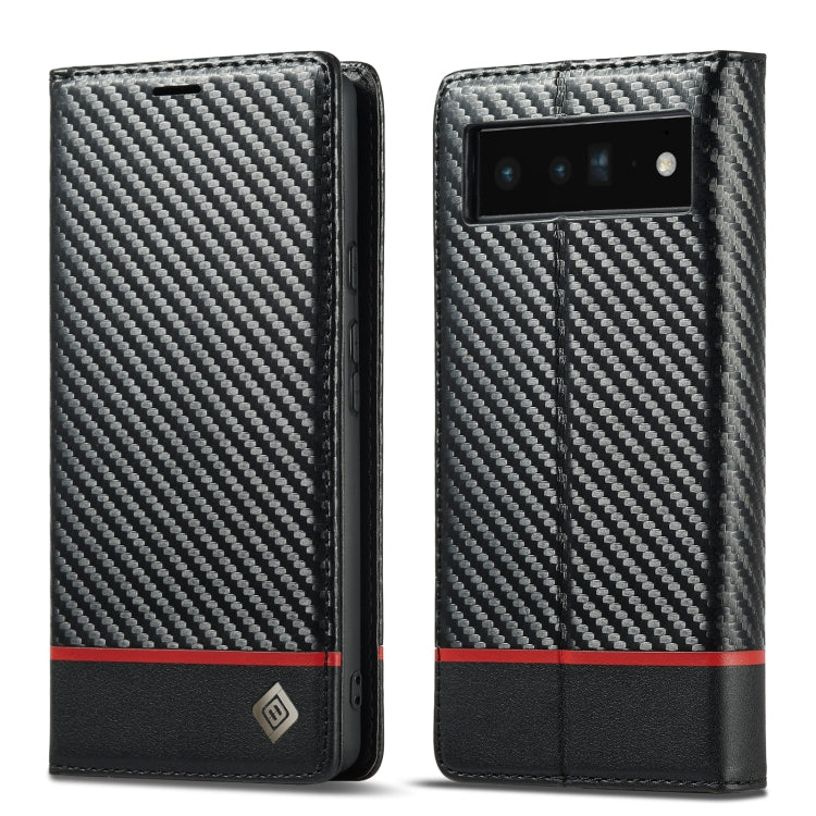 Custodia per telefono in pelle in fibra di carbonio LC.IMEEKE, For Google Pixel 6a, For Samsung Galaxy A34 5G