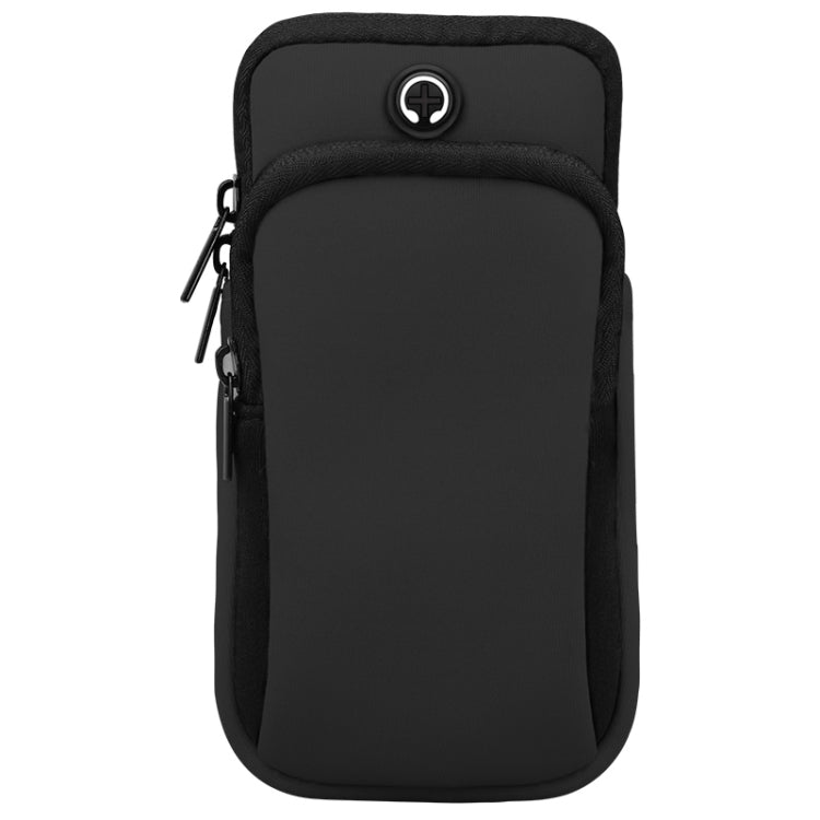 Borsa da braccio sportiva multifunzione con doppia tasca con cerniera e foro per auricolari, For Smart Phones Below 6.0 inch