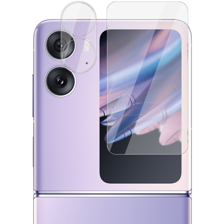 1 set di pellicole per lenti integrate imak + adesivo per schermo posteriore in vetro, For OPPO Find N2 Flip 5G