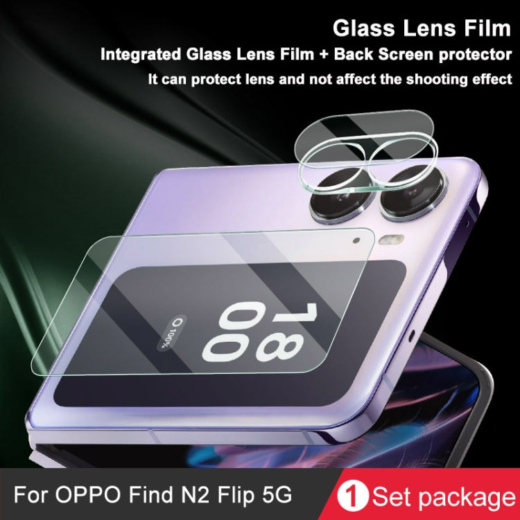 1 set di pellicole per lenti integrate imak + adesivo per schermo posteriore in vetro, For OPPO Find N2 Flip 5G