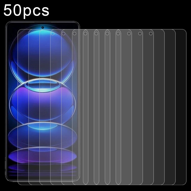 50 pellicole in vetro temperato 0,26 mm 9H 2,5D, For Xiaomi Redmi Note 12 Pro/12 Pro+ Global/12R Pro (50 PCS)
