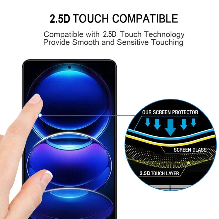 Pellicola in vetro temperato per protezione dello schermo a copertura totale con colla completa, For Xiaomi Redmi Note 12 Pro/12 Pro+ Global/12R Pro (1 PC)