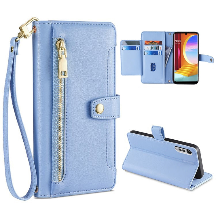 Custodia per telefono in pelle con portafoglio con cerniera a tracolla, For LG Velvet, For Motorola Edge, For Motorola Moto G72 4G, For Motorola Edge X30