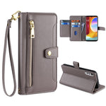 Custodia per telefono in pelle con portafoglio con cerniera a tracolla, For LG Velvet, For Motorola Edge, For Motorola Moto G72 4G, For Motorola Edge X30