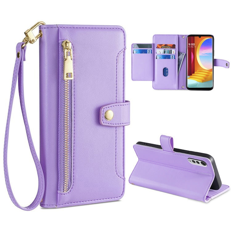 Custodia per telefono in pelle con portafoglio con cerniera a tracolla, For LG Velvet, For Motorola Edge, For Motorola Moto G72 4G, For Motorola Edge X30