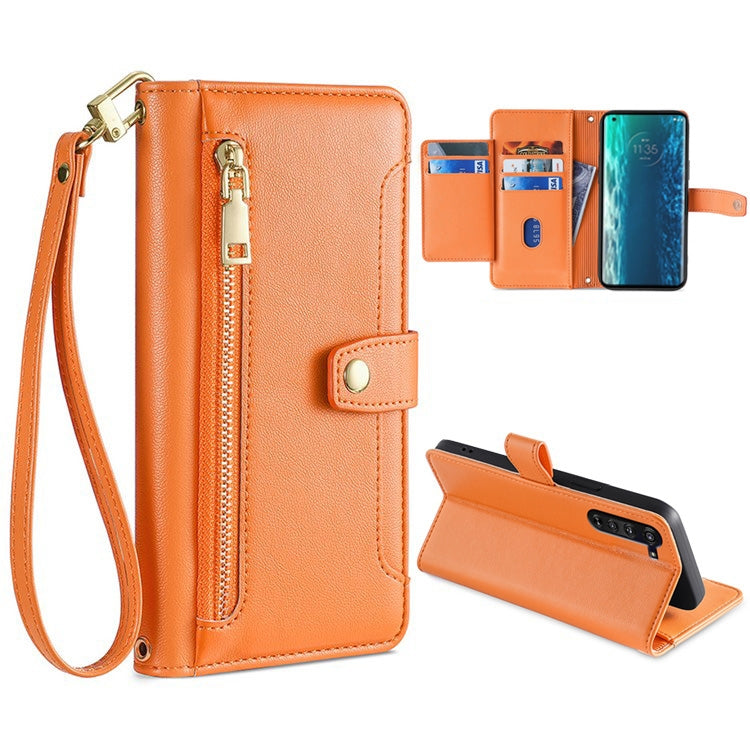 Custodia per telefono in pelle con portafoglio con cerniera a tracolla, For LG Velvet, For Motorola Edge, For Motorola Moto G72 4G, For Motorola Edge X30