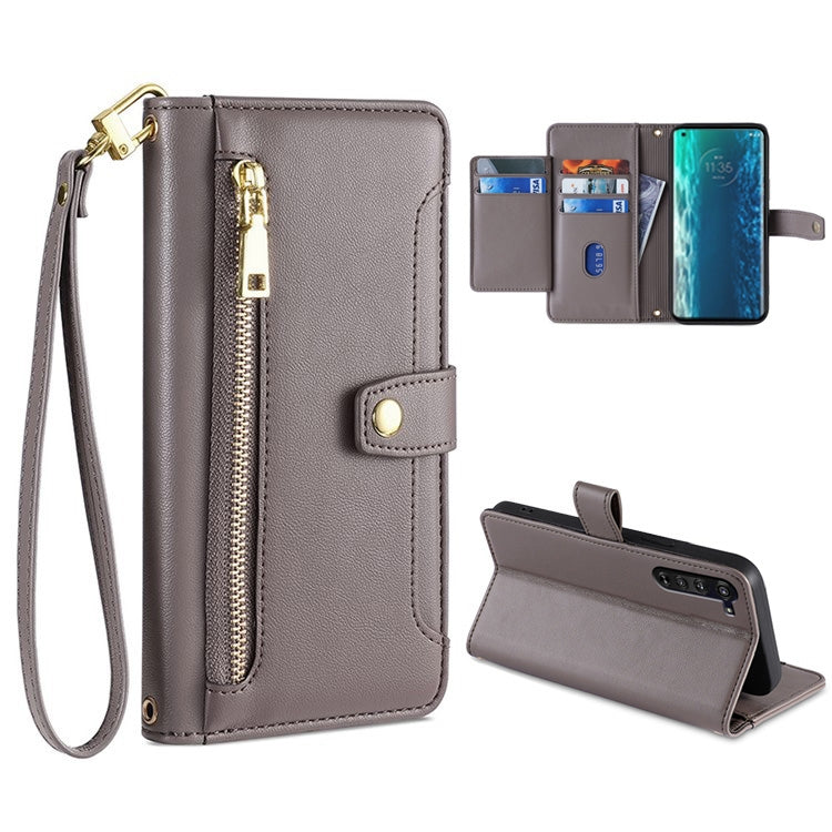 Custodia per telefono in pelle con portafoglio con cerniera a tracolla, For LG Velvet, For Motorola Edge, For Motorola Moto G72 4G, For Motorola Edge X30
