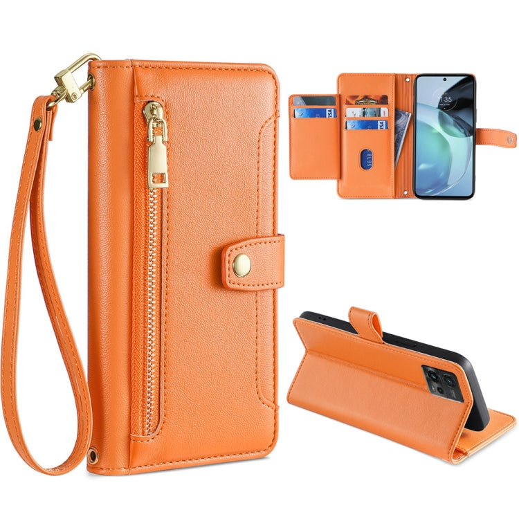 Custodia per telefono in pelle con portafoglio con cerniera a tracolla, For LG Velvet, For Motorola Edge, For Motorola Moto G72 4G, For Motorola Edge X30