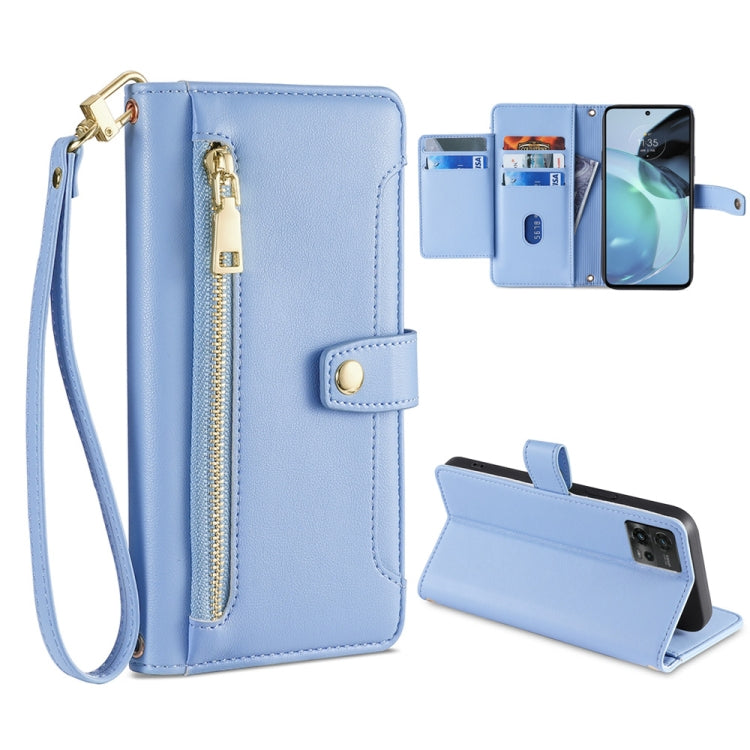 Custodia per telefono in pelle con portafoglio con cerniera a tracolla, For LG Velvet, For Motorola Edge, For Motorola Moto G72 4G, For Motorola Edge X30