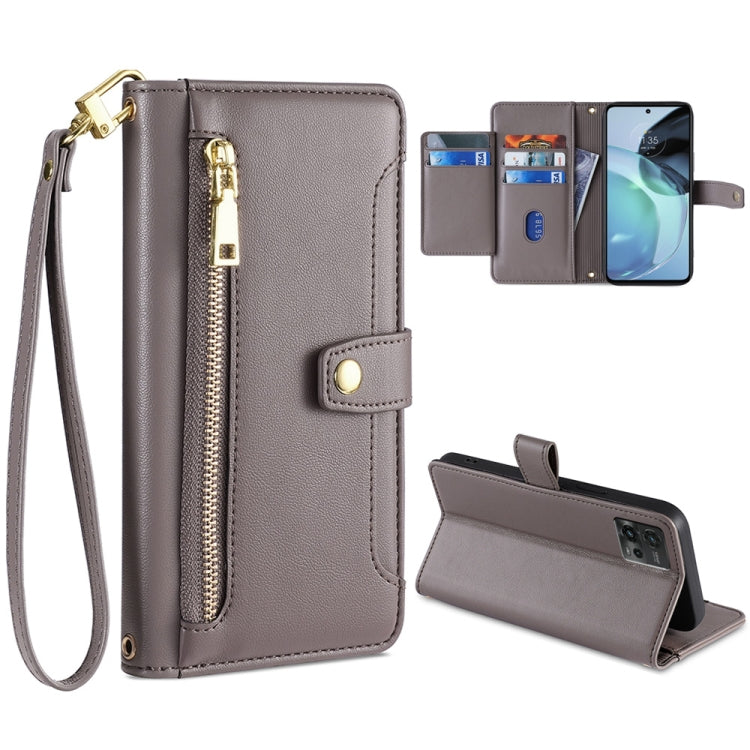 Custodia per telefono in pelle con portafoglio con cerniera a tracolla, For LG Velvet, For Motorola Edge, For Motorola Moto G72 4G, For Motorola Edge X30