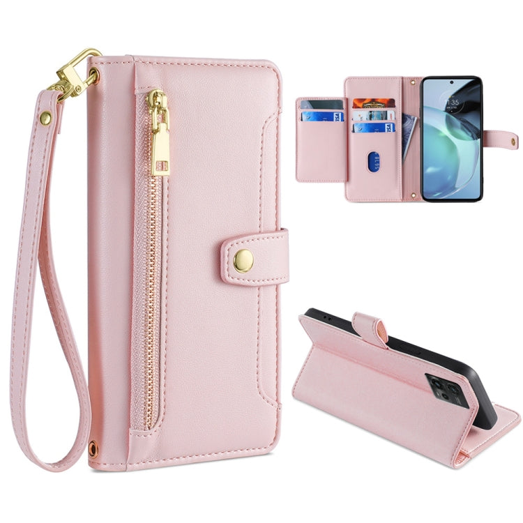 Custodia per telefono in pelle con portafoglio con cerniera a tracolla, For LG Velvet, For Motorola Edge, For Motorola Moto G72 4G, For Motorola Edge X30