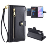 Custodia per telefono in pelle con portafoglio con cerniera a tracolla, For OPPO A8 / A31 2020, For OPPO A54 5G, For OPPO A58 5G, For OPPO Reno9 Pro+ 5G