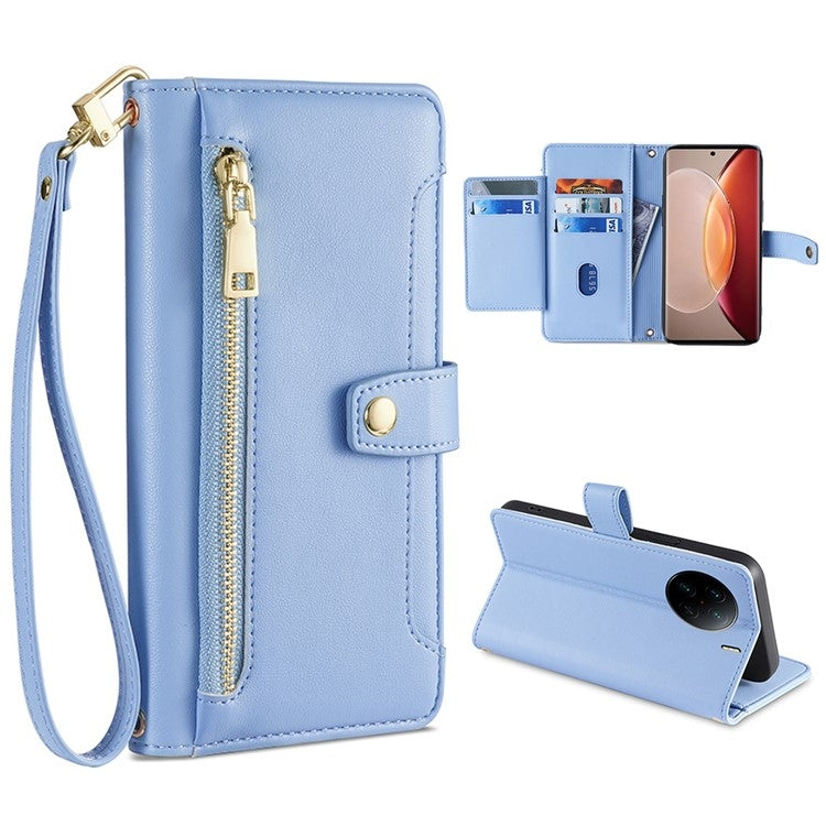 Custodia per telefono in pelle con portafoglio con cerniera a tracolla, For vivo X90 Pro / X90 Pro+, For Google Pixel 7 5G, For Google Pixel 7 Pro, For ASUS Zenfone 9 / Zenfone 9Z