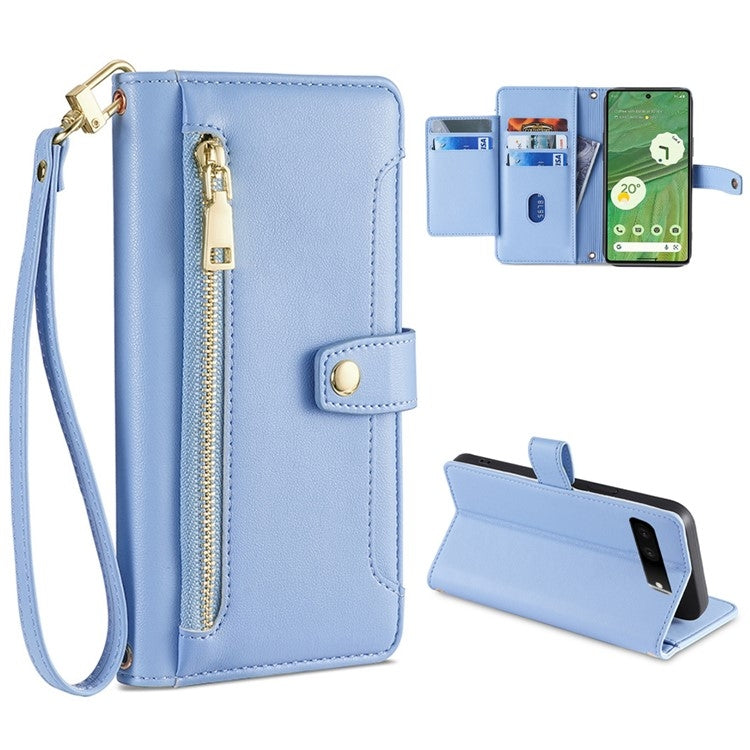 Custodia per telefono in pelle con portafoglio con cerniera a tracolla, For vivo X90 Pro / X90 Pro+, For Google Pixel 7 5G, For Google Pixel 7 Pro, For ASUS Zenfone 9 / Zenfone 9Z