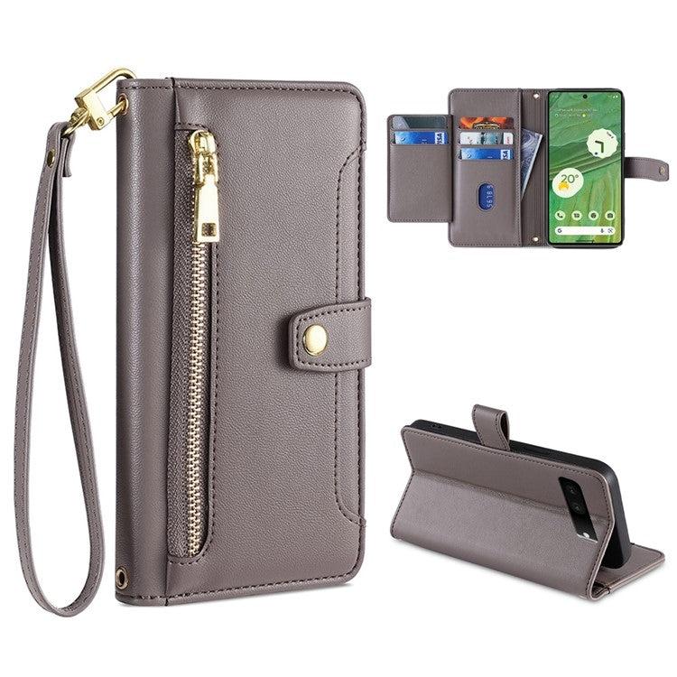 Custodia per telefono in pelle con portafoglio con cerniera a tracolla, For vivo X90 Pro / X90 Pro+, For Google Pixel 7 5G, For Google Pixel 7 Pro, For ASUS Zenfone 9 / Zenfone 9Z