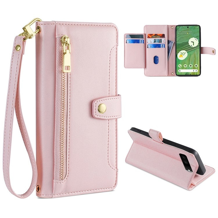 Custodia per telefono in pelle con portafoglio con cerniera a tracolla, For vivo X90 Pro / X90 Pro+, For Google Pixel 7 5G, For Google Pixel 7 Pro, For ASUS Zenfone 9 / Zenfone 9Z