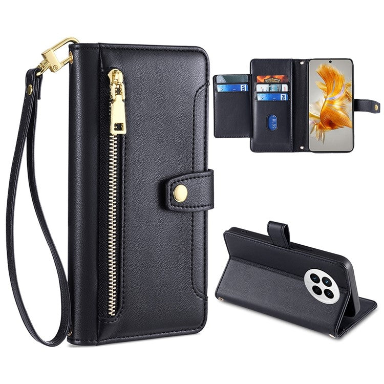 Custodia per telefono in pelle con portafoglio con cerniera a tracolla, For Huawei P50, For Huawei P Smart Z / Enjoy 10 Plus, For Huawei Nova 10 Pro, For Huawei Mate 50
