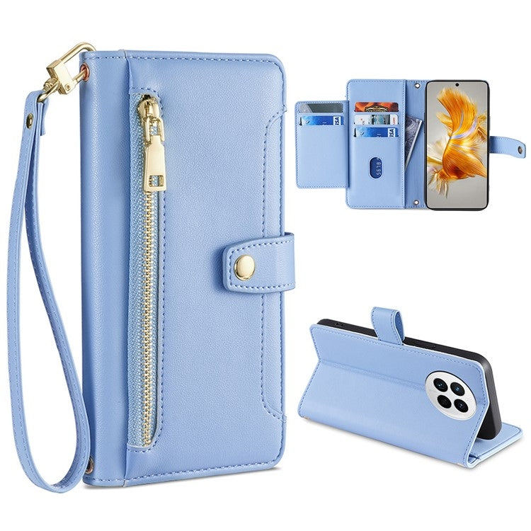 Custodia per telefono in pelle con portafoglio con cerniera a tracolla, For Huawei P50, For Huawei P Smart Z / Enjoy 10 Plus, For Huawei Nova 10 Pro, For Huawei Mate 50