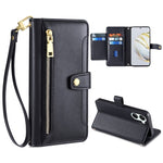 Custodia per telefono in pelle con portafoglio con cerniera a tracolla, For Huawei Nova 10 SE, For Meizu Note 9, For Nokia C21 Plus, For Nokia X30 5G