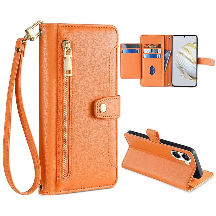 Custodia per telefono in pelle con portafoglio con cerniera a tracolla, For Huawei Nova 10 SE, For Meizu Note 9, For Nokia C21 Plus, For Nokia X30 5G
