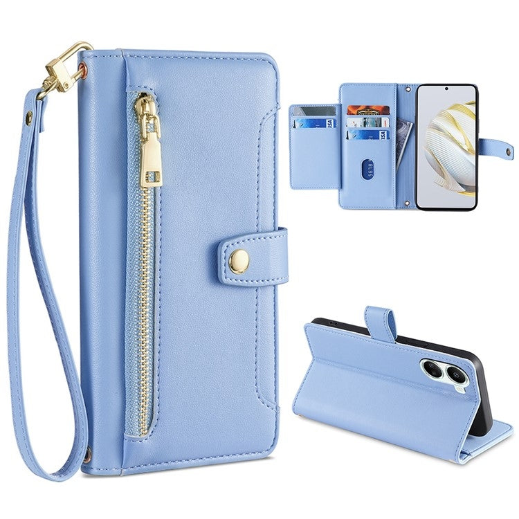 Custodia per telefono in pelle con portafoglio con cerniera a tracolla, For Huawei Nova 10 SE, For Meizu Note 9, For Nokia C21 Plus, For Nokia X30 5G