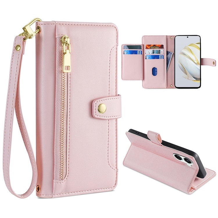 Custodia per telefono in pelle con portafoglio con cerniera a tracolla, For Huawei Nova 10 SE, For Meizu Note 9, For Nokia C21 Plus, For Nokia X30 5G