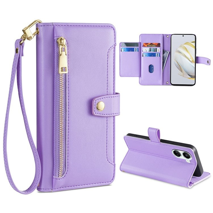 Custodia per telefono in pelle con portafoglio con cerniera a tracolla, For Huawei Nova 10 SE, For Meizu Note 9, For Nokia C21 Plus, For Nokia X30 5G