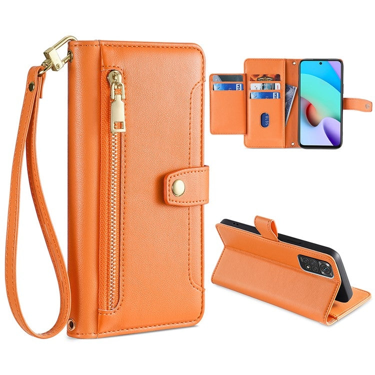 Custodia per telefono in pelle con portafoglio con cerniera a tracolla, For Xiaomi Redmi Note 11 4G Global / Note 11S, For Xiaomi Redmi K50 Ultra, For Xiaomi Civi 2 5G, For Xiaomi Redmi K40 Gaming
