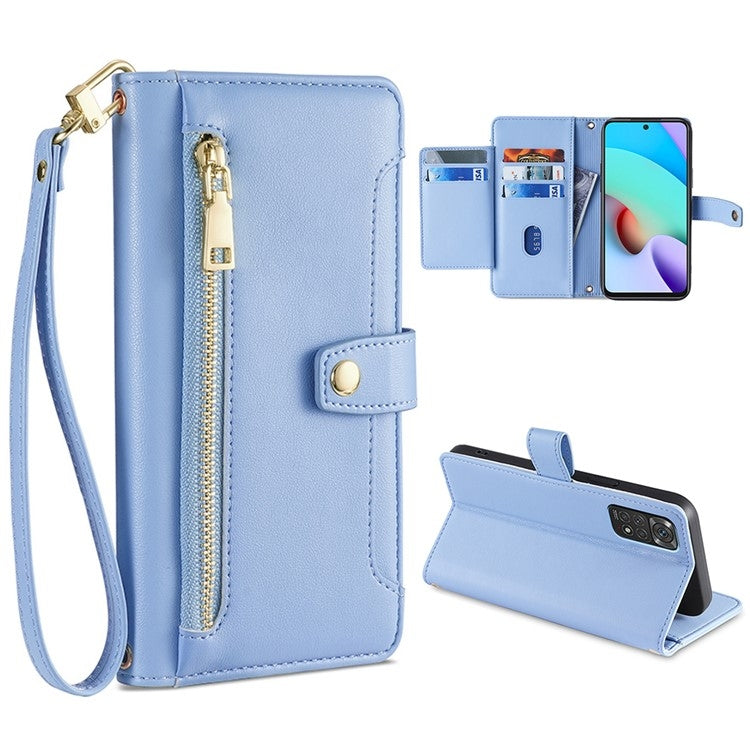 Custodia per telefono in pelle con portafoglio con cerniera a tracolla, For Xiaomi Redmi Note 11 4G Global / Note 11S, For Xiaomi Redmi K50 Ultra, For Xiaomi Civi 2 5G, For Xiaomi Redmi K40 Gaming